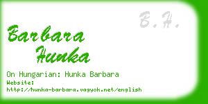 barbara hunka business card